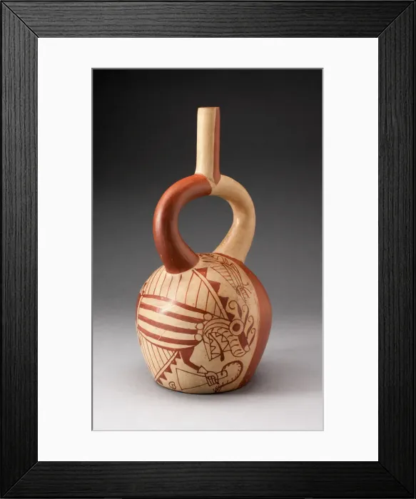 Framed Print : Stirrup Vessel Depicting Anthropomorphic Fish, with Overpainting, 100 B. C. / A. D. 500 Framed Print : Stirrup Vessel Depicting Anthropomorphic Fish, with Overpainting, 100 B. C. / A. D. 500