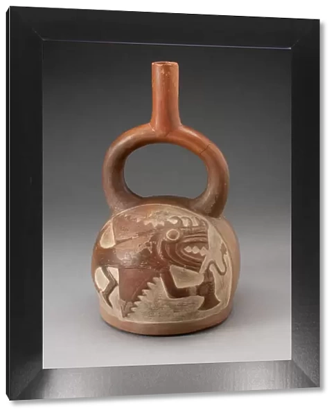 Stirrup Spout Vessel Incised with Anthropomorphic Fish, 100 B. C.  /  A. D. 500