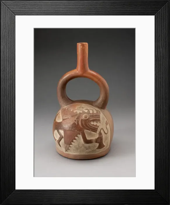 Framed Print : Stirrup Spout Vessel Incised with Anthropomorphic Fish, 100 B. C. / A. D. 500 Framed Print : Stirrup Spout Vessel Incised with Anthropomorphic Fish, 100 B. C. / A. D. 500