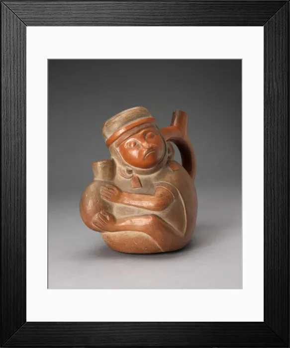 Framed Print : Handle Spout Vessel in the Form of a Monkey Holding a Jar, 100 B. C. / A. D. 500 Framed Print : Handle Spout Vessel in the Form of a Monkey Holding a Jar, 100 B. C. / A. D. 500