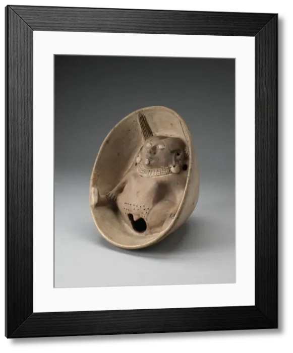 Framed Print : Bowl with Sculpted Female Figure with Splayed Legs in Interior, 100 B. C. / A. D. 500 Framed Print : Bowl with Sculpted Female Figure with Splayed Legs in Interior, 100 B. C. / A. D. 500