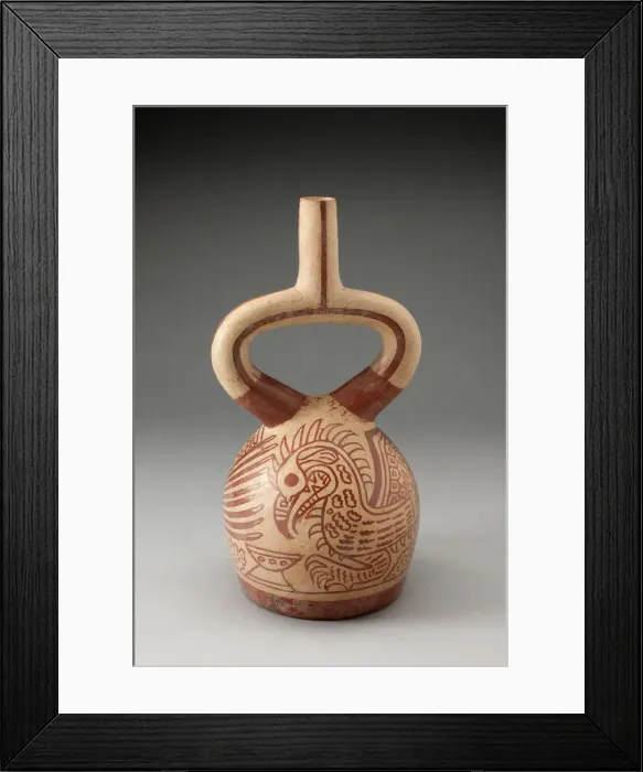 Framed Print : Stirrup Spout Vessel with Fineline Bird Motifs, 100 B. C. / A. D. 500. Creator: Unknown Framed Print : Stirrup Spout Vessel with Fineline Bird Motifs, 100 B. C. / A. D. 500. Creator: Unknown