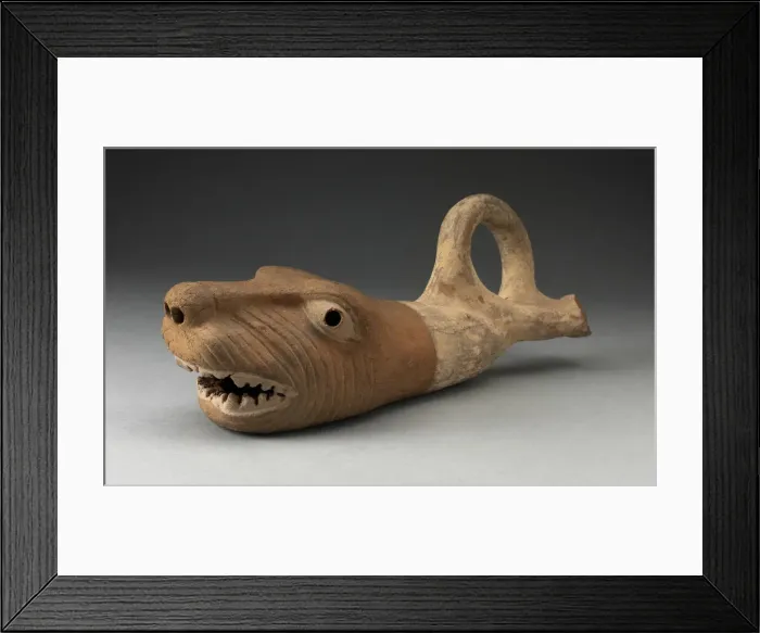 Framed Print : Coiled Trumpet in the Form of a Wrinkled Animal Face, 100 B. C. / A. D. 500. Creator: Unknown Framed Print : Coiled Trumpet in the Form of a Wrinkled Animal Face, 100 B. C. / A. D. 500. Creator: Unknown