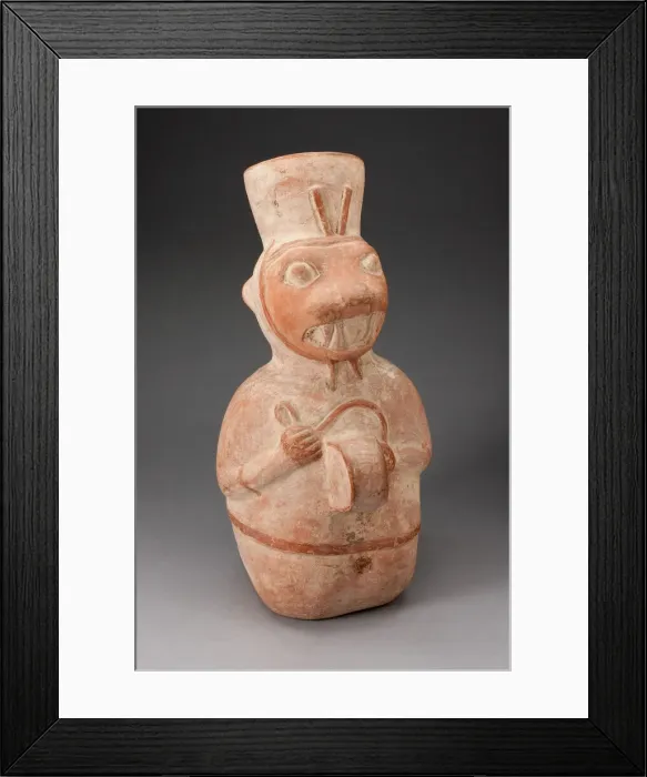 Framed Print : Jar in the Form of an Anthropomorphic Seal Playing a Drum, 100 B. C. / A. D. 500 Framed Print : Jar in the Form of an Anthropomorphic Seal Playing a Drum, 100 B. C. / A. D. 500