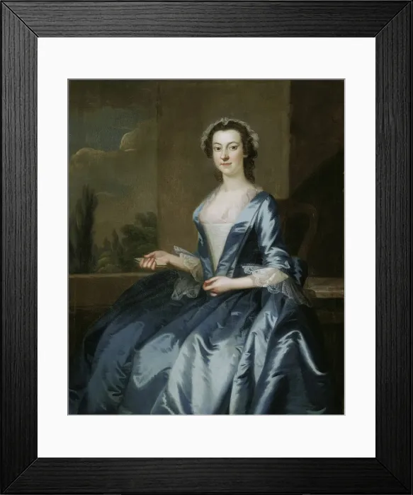 Framed Print : Portrait of a woman, 1749 / 52. Creator: John Wollaston Framed Print : Portrait of a woman, 1749 / 52. Creator: John Wollaston
