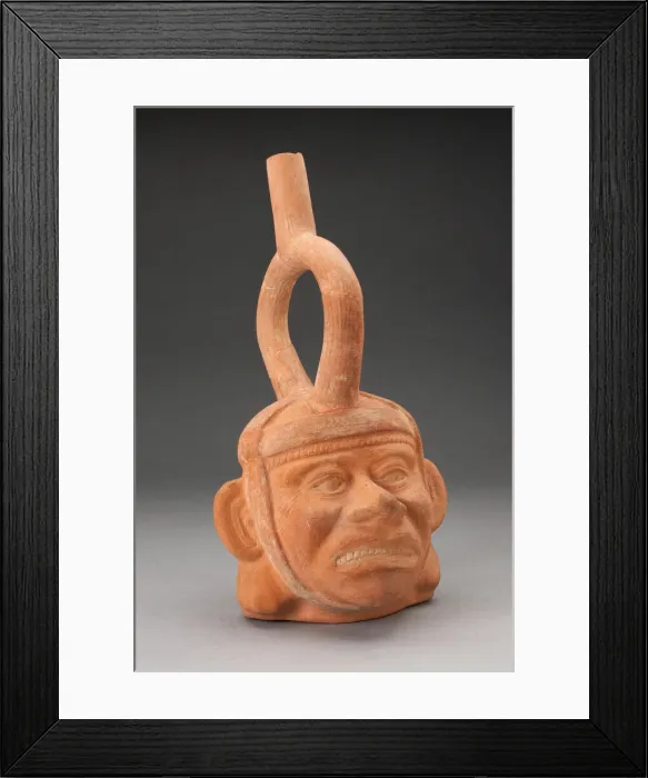 Framed Print : Portrait Vessel of a Figure with Grimacing Face, 100 B. C. / A. D. 500. Creator: Unknown Framed Print : Portrait Vessel of a Figure with Grimacing Face, 100 B. C. / A. D. 500. Creator: Unknown