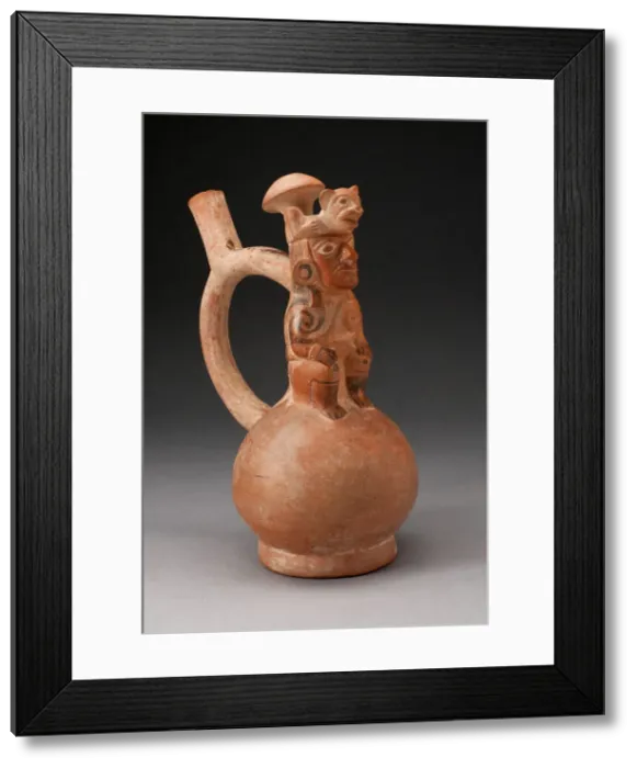 Framed Print : Handle Spout Vessel in the Form of a Seated Royal Figure, 100 B. C. / A. D. 500 Framed Print : Handle Spout Vessel in the Form of a Seated Royal Figure, 100 B. C. / A. D. 500