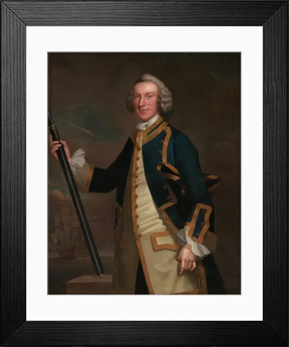 Framed Print : Portrait of a naval officer, 1749  /  58. Creator: John Wollaston