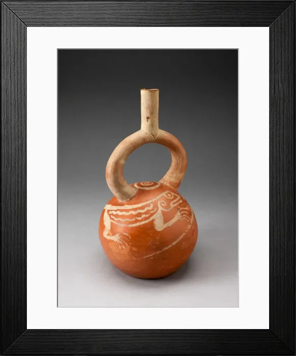Framed Print : Stirrup Spout Vessel with Fineline Lizard Motifs, 100 B. C. / A. D. 500. Creator: Unknown Framed Print : Stirrup Spout Vessel with Fineline Lizard Motifs, 100 B. C. / A. D. 500. Creator: Unknown