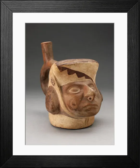 Framed Print : Portrait Vessel of a Figure with a Squared Headdress, 100 B. C. / A. D. 500. Creator: Unknown Framed Print : Portrait Vessel of a Figure with a Squared Headdress, 100 B. C. / A. D. 500. Creator: Unknown