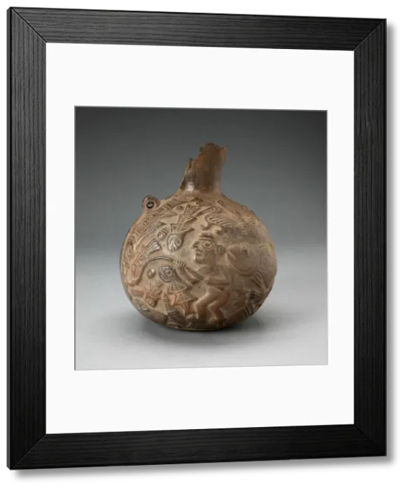 Framed Print : Jug with Relief Depicing Fishing Scene, 100 B. C. / A. D. 500. Creator: Unknown Framed Print : Jug with Relief Depicing Fishing Scene, 100 B. C. / A. D. 500. Creator: Unknown