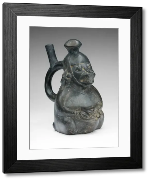Framed Print : Vessel in the Form of a Masked Drummer, 100 B. C. / A. D. 500. Creator: Unknown Framed Print : Vessel in the Form of a Masked Drummer, 100 B. C. / A. D. 500. Creator: Unknown