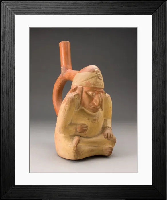 Framed Print : Portrait Vessel in Form of Seated Man, Possibly a Hunchback, 100 B. C. / A. D. 500 Framed Print : Portrait Vessel in Form of Seated Man, Possibly a Hunchback, 100 B. C. / A. D. 500