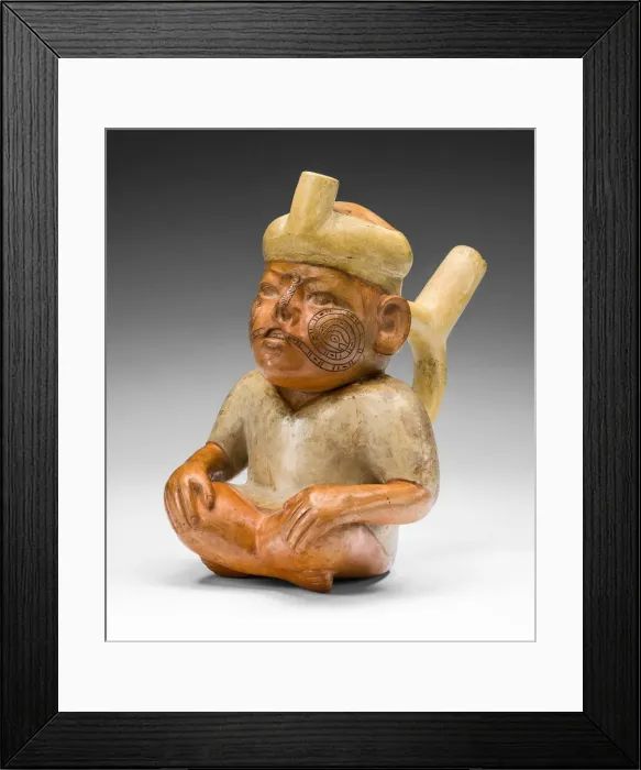 Framed Print : Portrait Vessel of a Man with a Cleft Lip and Tattoos, 100 B. C. / A. D. 500 Framed Print : Portrait Vessel of a Man with a Cleft Lip and Tattoos, 100 B. C. / A. D. 500