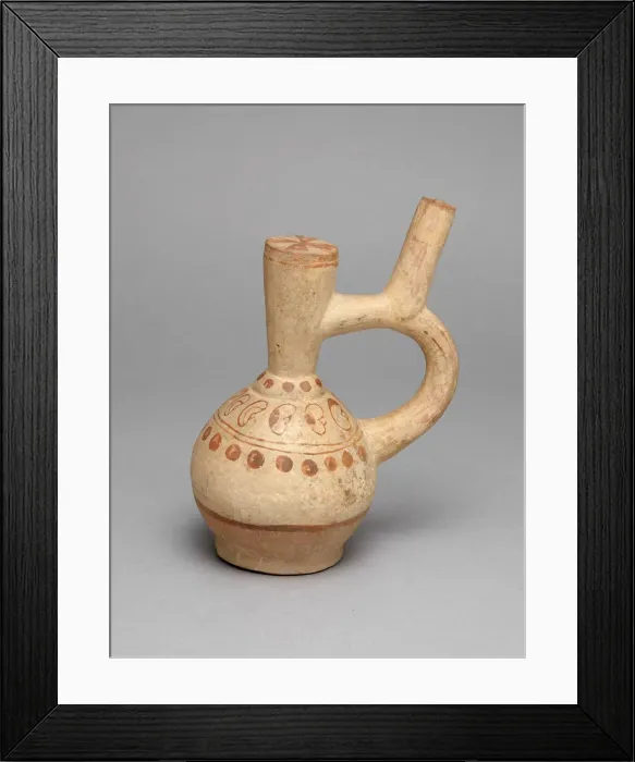 Framed Print : Handle Spout Vessel Depicting Rows of Beans and Dots, 100 B. C. / A. D. 500. Creator: Unknown Framed Print : Handle Spout Vessel Depicting Rows of Beans and Dots, 100 B. C. / A. D. 500. Creator: Unknown