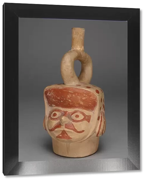 Vessel in Form of a Masked Head with a Mustache, 100 B. C.  /  A. D. 500. Creator: Unknown