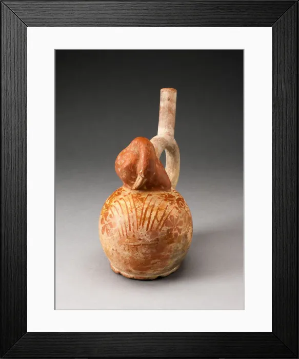 Framed Print : Handle Spout Vessel with Resting Bird, 100 B. C. / A. D. 500. Creator: Unknown Framed Print : Handle Spout Vessel with Resting Bird, 100 B. C. / A. D. 500. Creator: Unknown