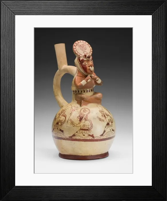 Framed Print : Vessel in the Form of a Royal Messenger with Ritual Runners, 100 B. C. / A. D. 500 Framed Print : Vessel in the Form of a Royal Messenger with Ritual Runners, 100 B. C. / A. D. 500