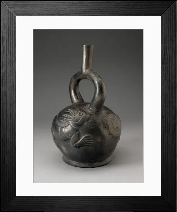 Framed Print : Stirrup Spout Vessel with Raised Chimera Motifs, 100 B. C. / A. D. 500. Creator: Unknown Framed Print : Stirrup Spout Vessel with Raised Chimera Motifs, 100 B. C. / A. D. 500. Creator: Unknown
