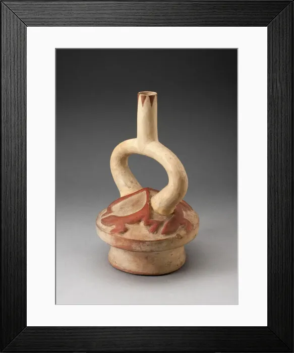 Framed Print : Stirrup Spout Vessel with Raised Lizard Motifs, 100 B. C. / A. D. 500. Creator: Unknown Framed Print : Stirrup Spout Vessel with Raised Lizard Motifs, 100 B. C. / A. D. 500. Creator: Unknown