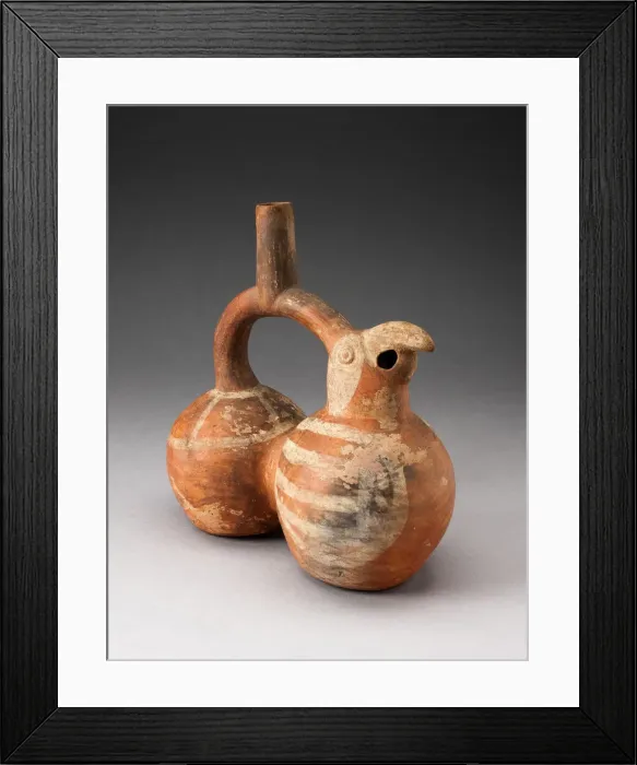 Framed Print : Double-Chambered Stirrup Spout Vessel in Form of a Parrot, 100 B. C. / A. D. 500 Framed Print : Double-Chambered Stirrup Spout Vessel in Form of a Parrot, 100 B. C. / A. D. 500