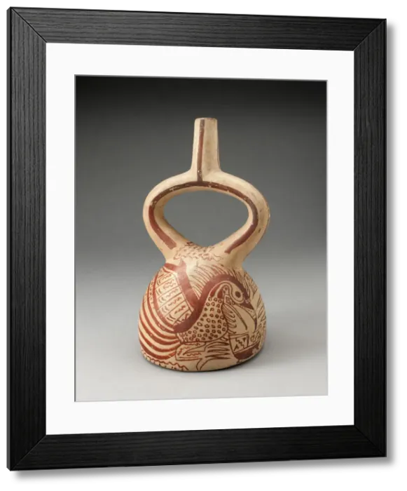 Framed Print : Stirrup Spout Vessel with Fineline Bird Motifs, 100 B. C. / A. D. 500. Creator: Unknown Framed Print : Stirrup Spout Vessel with Fineline Bird Motifs, 100 B. C. / A. D. 500. Creator: Unknown