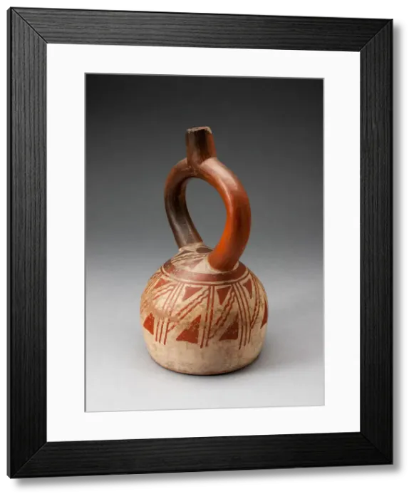 Framed Print : Stirrup Spout Vessel with Geometric Designs, 100 B. C.  /  A. D. 500. Creator: Unknown
