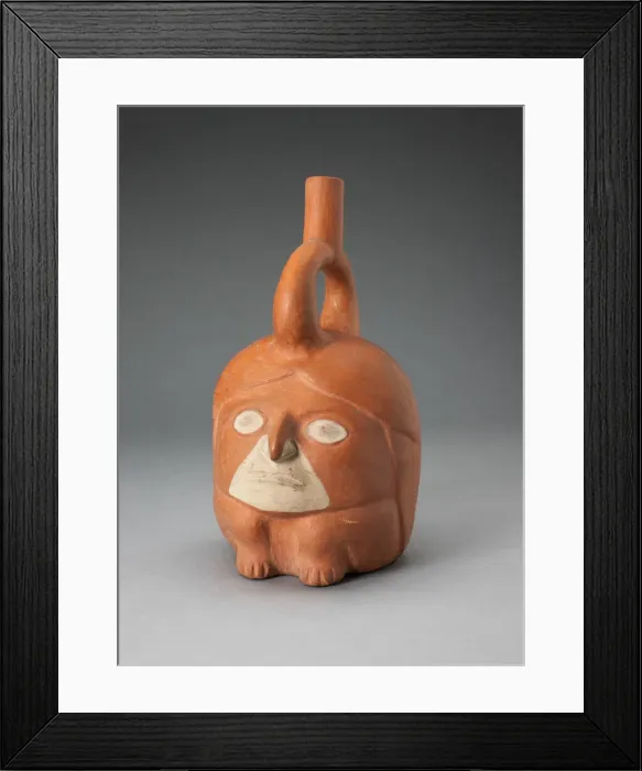 Framed Print : Abstract Portrait Vessel of a Ruler with Head reasing on Legs, 100 B. C. / A. D. 500 Framed Print : Abstract Portrait Vessel of a Ruler with Head reasing on Legs, 100 B. C. / A. D. 500