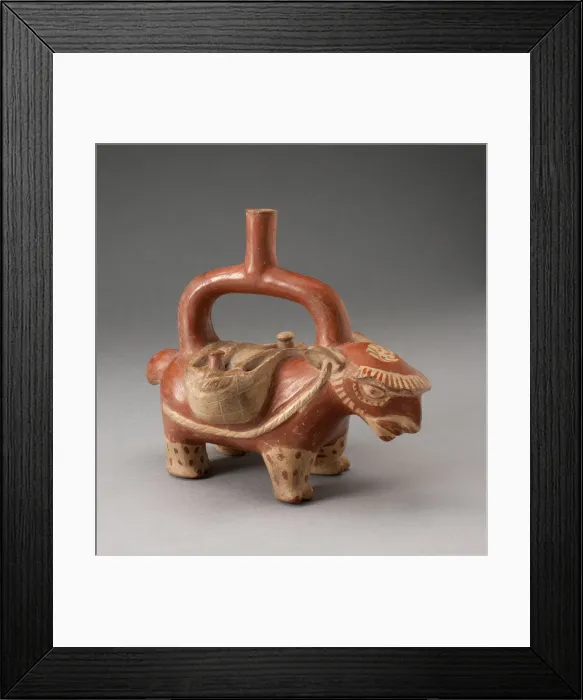 Framed Print : Stirrup Spout Vessel in Form of a Pack Llama, 100 B. C.  /  A. D. 500. Creator: Unknown