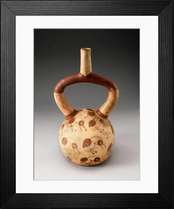 Framed Print : Stirrup Spout Vessel with Fineline Parrot Motifs, 100 B. C. / A. D. 500. Creator: Unknown Framed Print : Stirrup Spout Vessel with Fineline Parrot Motifs, 100 B. C. / A. D. 500. Creator: Unknown