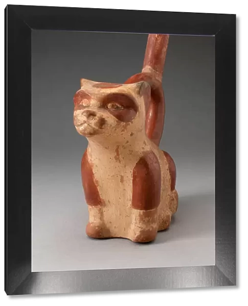 Handle Spout Vessel in Form of a Feline, 100 B. C.  /  A. D. 500. Creator: Unknown