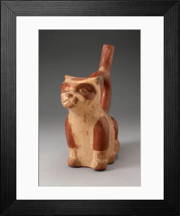 Framed Print : Handle Spout Vessel in Form of a Feline, 100 B. C. / A. D. 500. Creator: Unknown Framed Print : Handle Spout Vessel in Form of a Feline, 100 B. C. / A. D. 500. Creator: Unknown