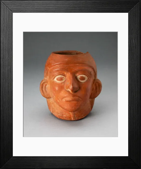 Framed Print : Potrait Jar of a Ruler Wearing Simple Headdress, 100 B. C. / A. D. 500. Creator: Unknown Framed Print : Potrait Jar of a Ruler Wearing Simple Headdress, 100 B. C. / A. D. 500. Creator: Unknown