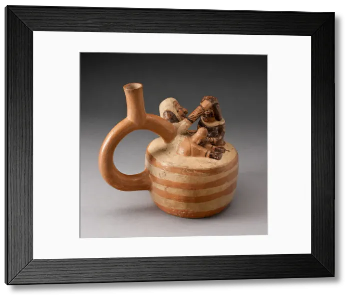 Framed Print : Handle Spout Vessel Depicting Masturbation Scene, 100 B. C. / A. D. 500. Creator: Unknown Framed Print : Handle Spout Vessel Depicting Masturbation Scene, 100 B. C. / A. D. 500. Creator: Unknown