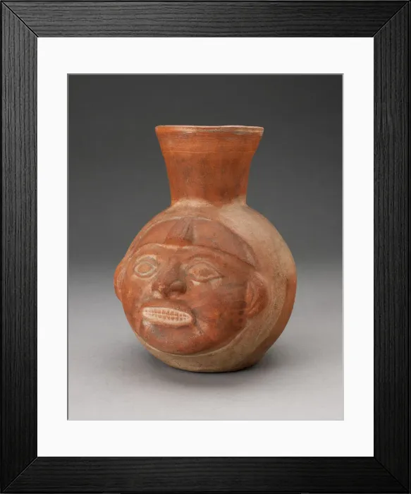 Framed Print : Jar in the Form of a Human Head with Face Painting and Showing Teeth, 100 B. C. / A. D. 500 Framed Print : Jar in the Form of a Human Head with Face Painting and Showing Teeth, 100 B. C. / A. D. 500