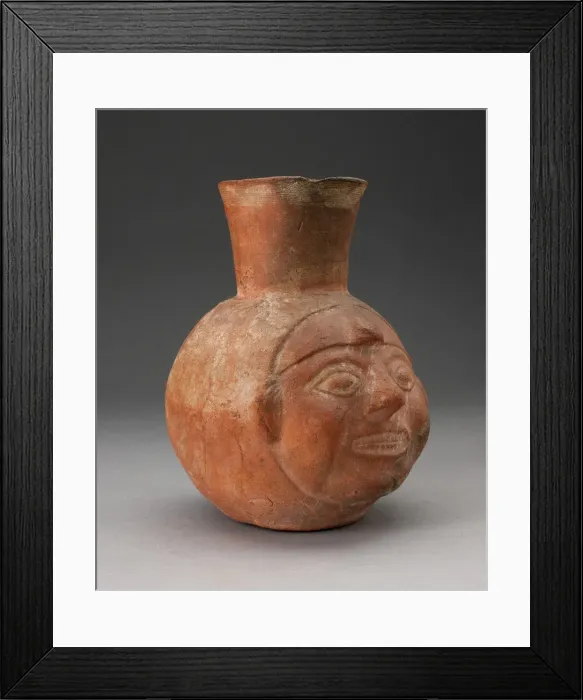 Framed Print : Jar in the Form of a Human Head Showing Teeth, 100 B. C. / A. D. 500. Creator: Unknown Framed Print : Jar in the Form of a Human Head Showing Teeth, 100 B. C. / A. D. 500. Creator: Unknown