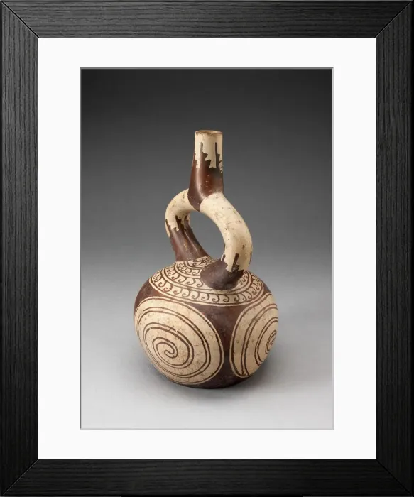 Framed Print : Stirrup Spout Vessel with Spiral Designs, 100 B. C. / A. D. 500. Creator: Unknown Framed Print : Stirrup Spout Vessel with Spiral Designs, 100 B. C. / A. D. 500. Creator: Unknown