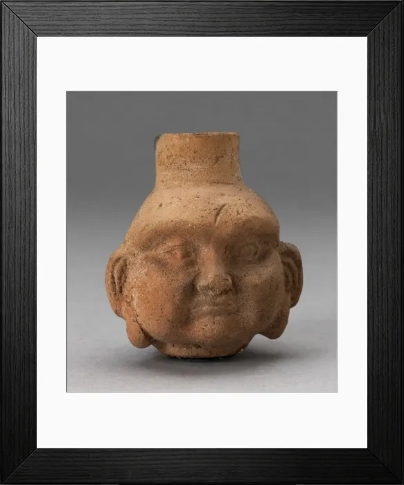 Framed Print : Miniature Jar in Form of Human Head with Large Cheeks, 100 B. C. / A. D. 500 Framed Print : Miniature Jar in Form of Human Head with Large Cheeks, 100 B. C. / A. D. 500