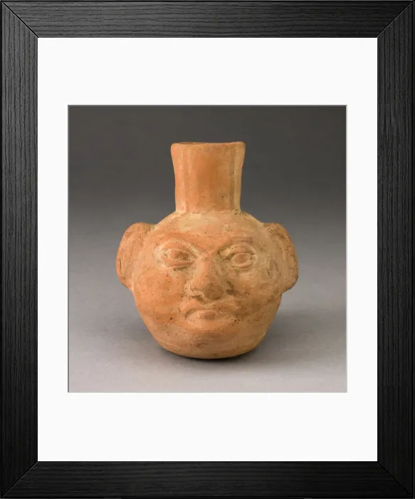 Framed Print : Miniature Portrait Jar of a Human Head with Face Painting, 100 B. C. / A. D. 500 Framed Print : Miniature Portrait Jar of a Human Head with Face Painting, 100 B. C. / A. D. 500