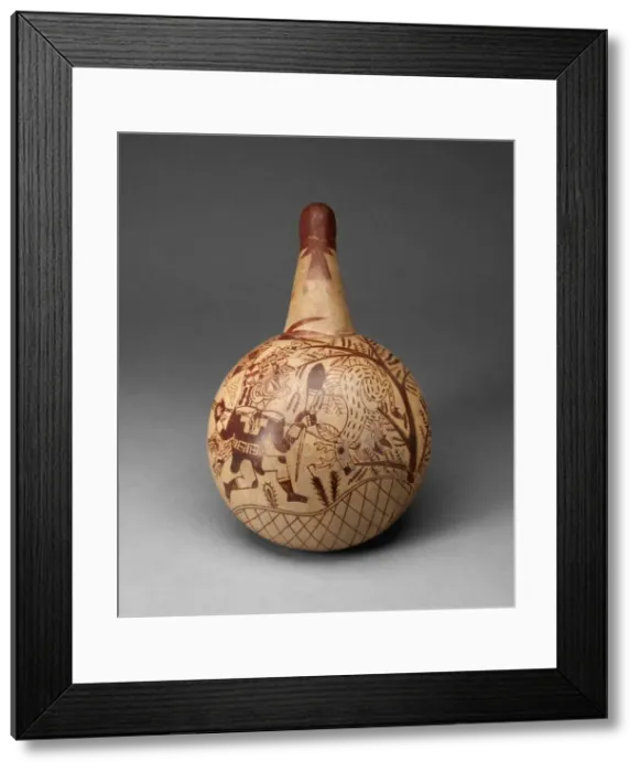 Framed Print : Ceremonial Vessel Depicting a Deer-Hunting Scene, 100 B. C. / A. D. 500. Creator: Unknown Framed Print : Ceremonial Vessel Depicting a Deer-Hunting Scene, 100 B. C. / A. D. 500. Creator: Unknown