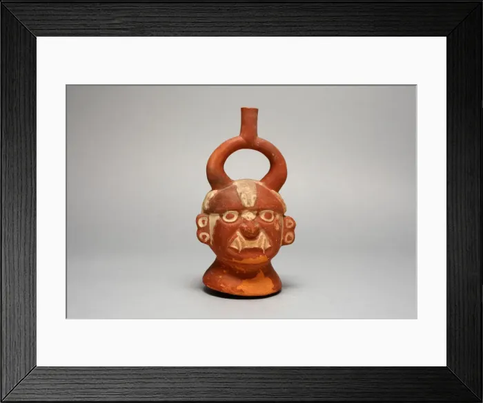 Framed Print : Stirrup Vessel in the Form of the Head, Possibly Ai-Apec, 100 B. C. / A. D. 500 Framed Print : Stirrup Vessel in the Form of the Head, Possibly Ai-Apec, 100 B. C. / A. D. 500