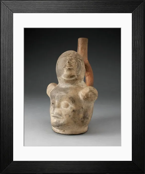Framed Print : Handle Spout Vessel in the Form of Composite Human Heads with Physical Deformaties Framed Print : Handle Spout Vessel in the Form of Composite Human Heads with Physical Deformaties