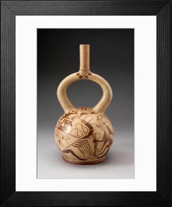 Framed Print : Stirrup Vessel Depicting an Anthropomorphic Crab and Abstract Fish, 100 B. C. / A. D. 500 Framed Print : Stirrup Vessel Depicting an Anthropomorphic Crab and Abstract Fish, 100 B. C. / A. D. 500