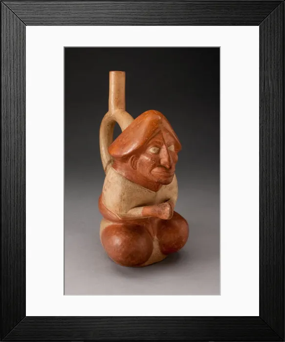 Framed Print : Spouted Vessel in the Form of a Seated Figure with Hands Held Together, 100 B. C. / A. D. 500 Framed Print : Spouted Vessel in the Form of a Seated Figure with Hands Held Together, 100 B. C. / A. D. 500