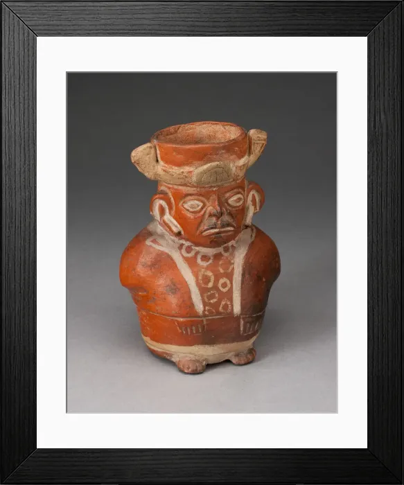 Framed Print : Jar in the Form of a Figure with Modeled Head and Painted Tunic, 100 B. C. / A. D. 500 Framed Print : Jar in the Form of a Figure with Modeled Head and Painted Tunic, 100 B. C. / A. D. 500
