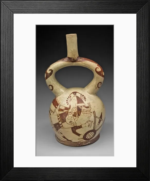 Framed Print : Stirrup Spout Vessel with Fineline Warrior Fox Motifs, 100 B. C. / A. D. 500 Framed Print : Stirrup Spout Vessel with Fineline Warrior Fox Motifs, 100 B. C. / A. D. 500