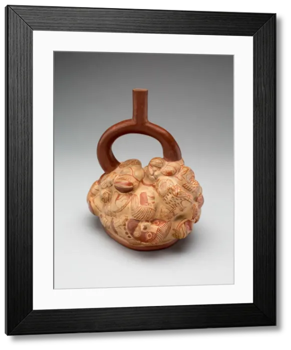 Framed Print : Vessel with Humans, Skeletons, Owls, Birds, Pumas, Seals, and Frogs, 100 B. C. / A. D. 500 Framed Print : Vessel with Humans, Skeletons, Owls, Birds, Pumas, Seals, and Frogs, 100 B. C. / A. D. 500