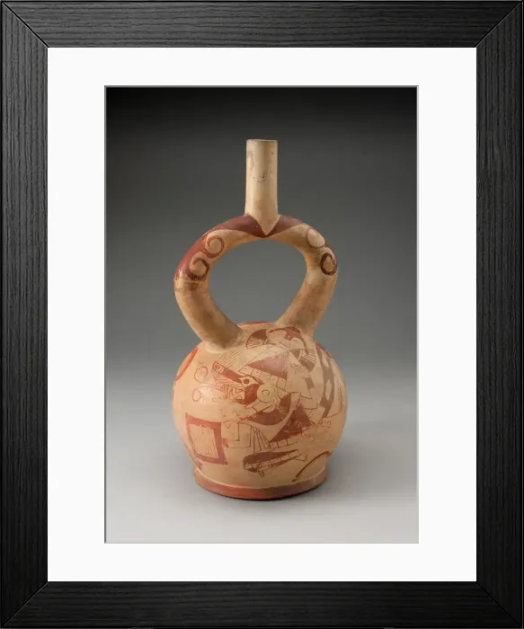 Framed Print : Stirrup Spout Vessel with Fineline Warrior Cat Motifs, 100 B. C. / A. D. 500 Framed Print : Stirrup Spout Vessel with Fineline Warrior Cat Motifs, 100 B. C. / A. D. 500