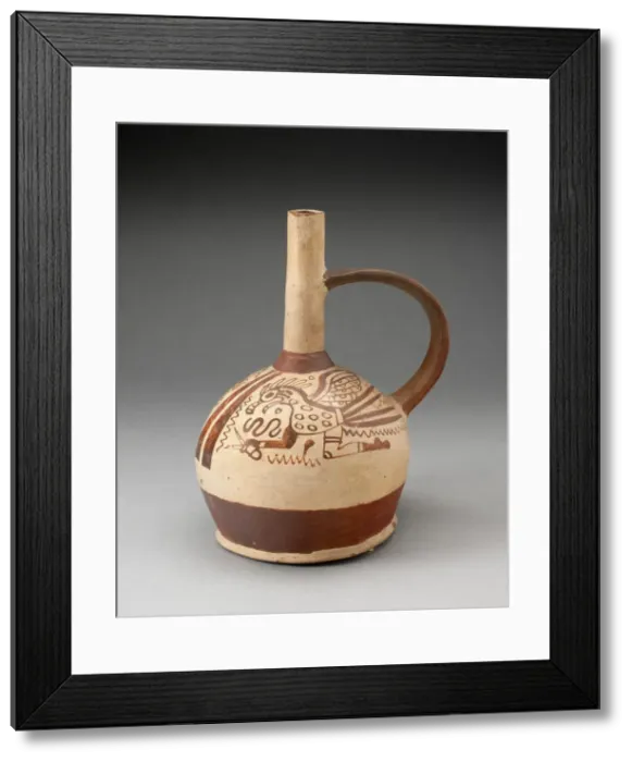 Framed Print : Handle Spout Vessel with Fineline Bird Motifs, 100 B. C. / A. D. 500. Creator: Unknown Framed Print : Handle Spout Vessel with Fineline Bird Motifs, 100 B. C. / A. D. 500. Creator: Unknown