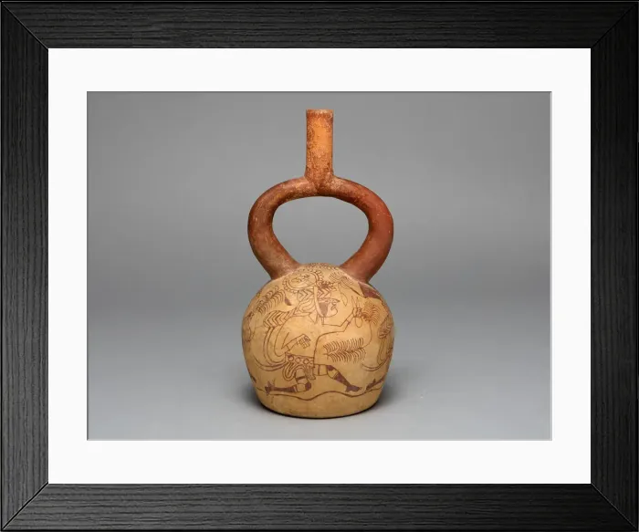 Framed Print : Stirrup Spout Vessel Depicting Runners, 100 B. C. / A. D. 500. Creator: Unknown Framed Print : Stirrup Spout Vessel Depicting Runners, 100 B. C. / A. D. 500. Creator: Unknown